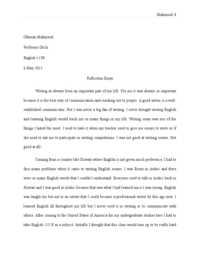 Реферат: Reflection As Revision Essay Research Paper Reflection